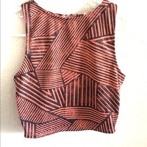 Abstract Print Crop Top